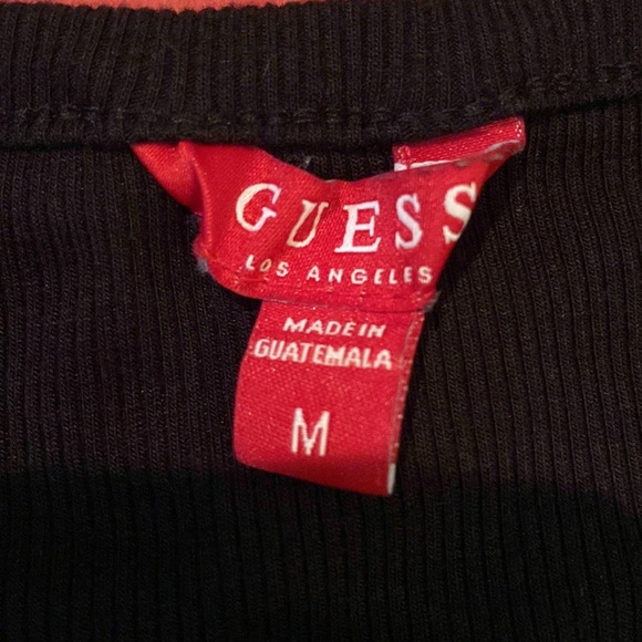 Black Guess Tank Top with notched out V at bottom of neck curve - Picture 3 of 6